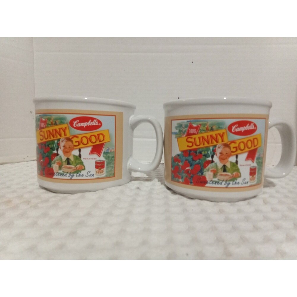 Vintage Campbell’s Soup Mug Cup Tomato Is A Fruit 2005 Red Blue Sunny Good.